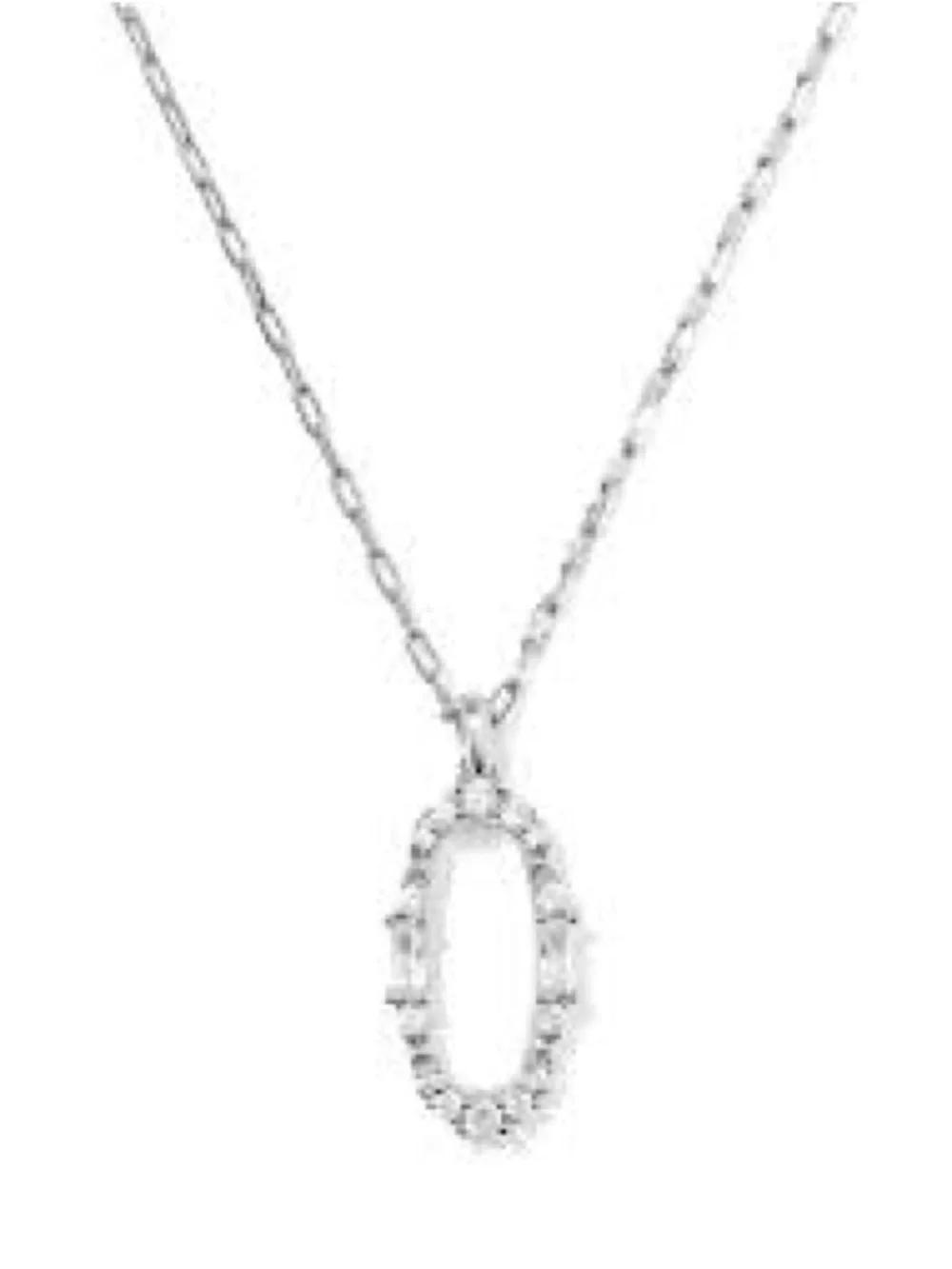 NWT Kendra Scott set of Essie Open Frame Earrings + necklace in silver White CZ
